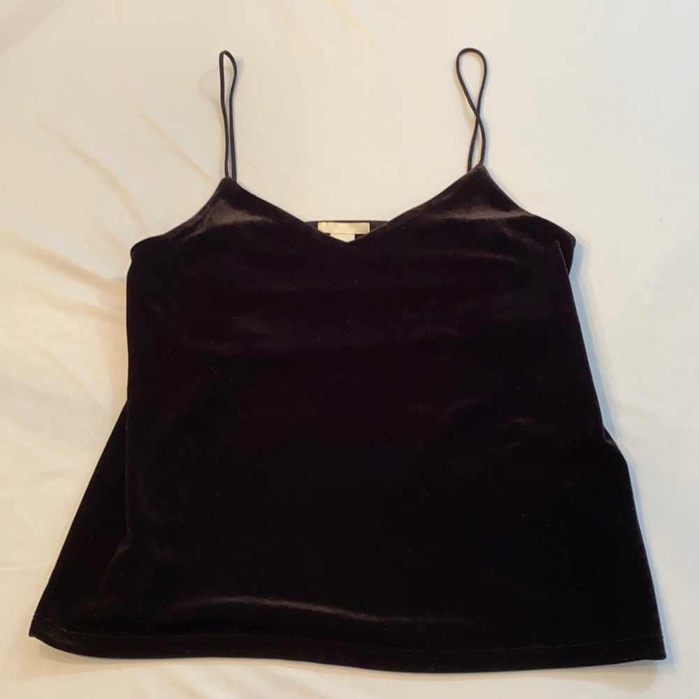 H&M black velvet camisol with spaghetti straps. S-NWT.